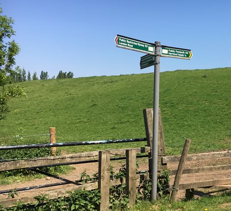 Rights of Way sign and stile