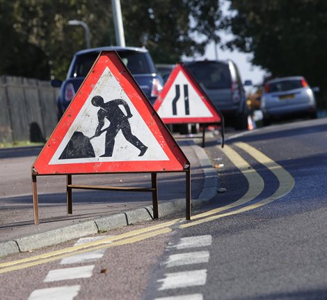 Roadworks signs