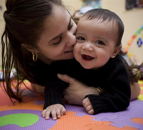 young mum with baby